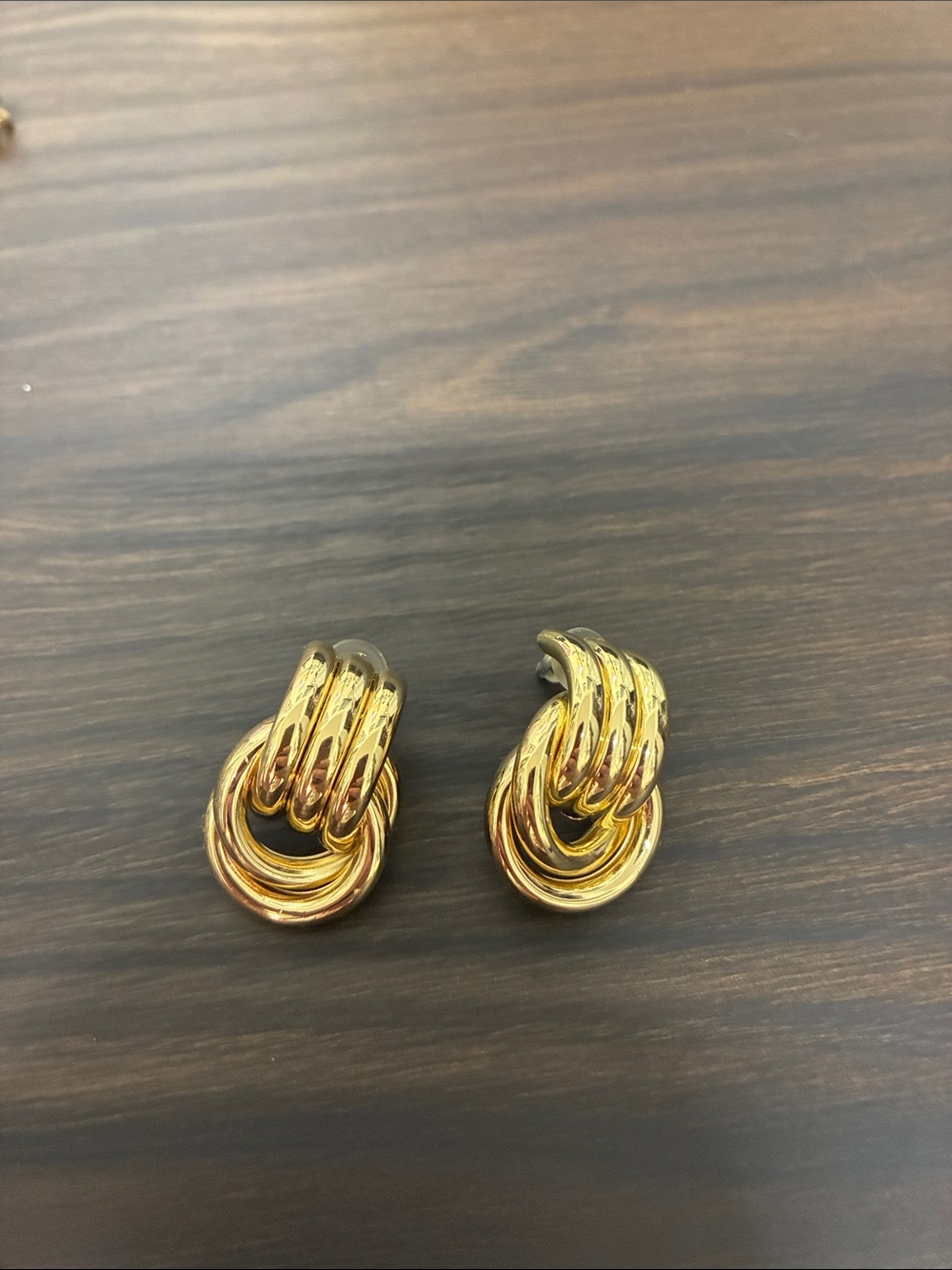 Gold-Tone Interlocking Loop Earrings - Women Jewelry